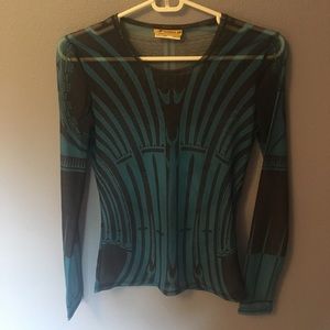 Sheer blue long sleeve